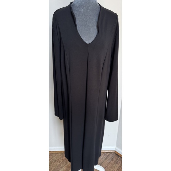 J Jill Wearever Black Jersey Dress 2X Lagenlook Classic Minimalist Modest $119 - Picture 9 of 16